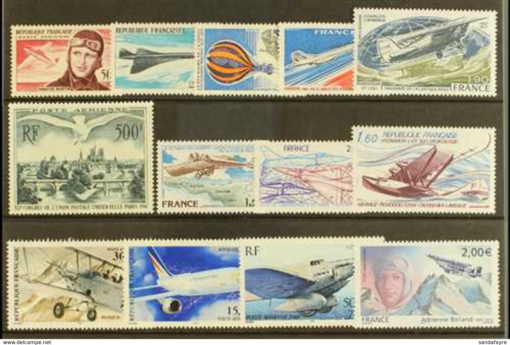 1947/2005 Group Of Airmail Issues, Incl. 1947 500f U.P.U. Issue, Yvert 20, 34, 43, 45, 49/51, 54, 56, 62/4, 68, All Neve - Altri & Non Classificati