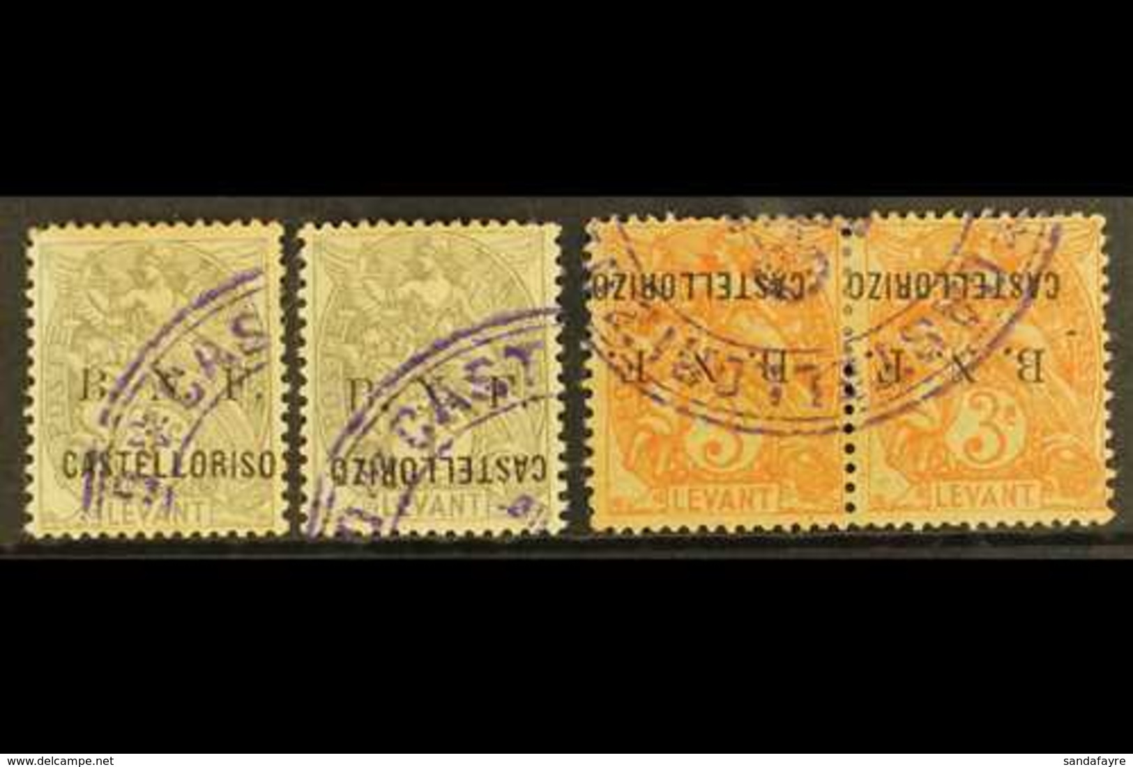 CASTELROSSO 1920 USED GROUP Of Varieties That Includes A B.N.F. Overprint 1c Grey With "S" For "Z" In "CASTELLORIZO", 1c - Other & Unclassified