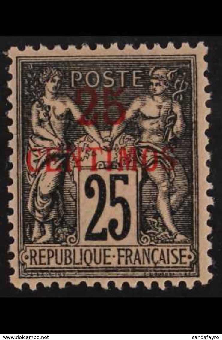 MOROCCO 1891-1900 25c Black On Rose With Surcharge In Vermilion (SG 7b, Yvert 5a), Very Fine Mint. For More Images, Plea - Sonstige & Ohne Zuordnung