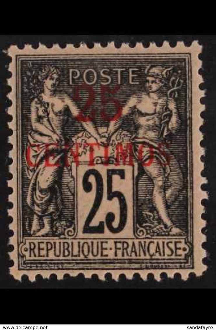 MOROCCO 1891-1900 25c Black On Rose With Surcharge In Vermilion (SG 7b, Yvert 5a), Very Fine Mint. For More Images, Plea - Altri & Non Classificati