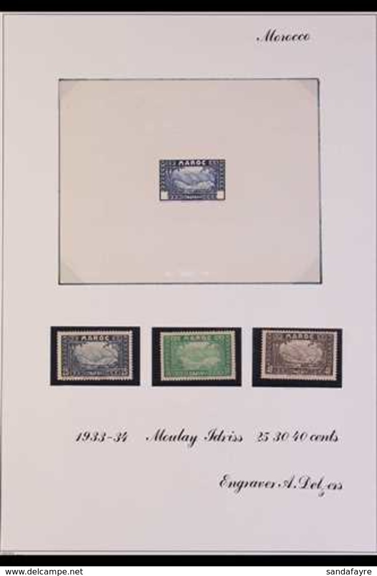 MOROCCO 1933-34 IMPERF SUNKEN DIE PROOFS For The 1933-34 Pictorial Definitives, SG 169 Etc, Printed On India Paper With  - Sonstige & Ohne Zuordnung