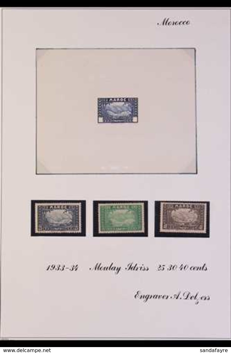 MOROCCO 1933-34 IMPERF SUNKEN DIE PROOFS For The 1933-34 Pictorial Definitives, SG 169 Etc, Printed On India Paper With  - Altri & Non Classificati