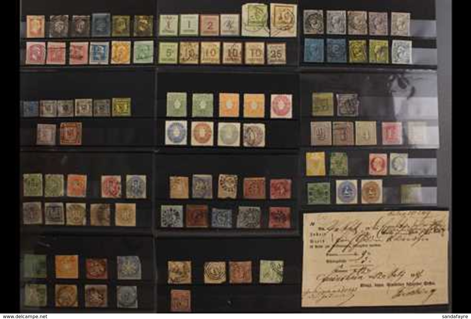 1850-1870 MINT & USED ASSEMBLY On Stock Cards, Includes Bergedorf, Bremen, Brunswick, Hamburg, Lubeck, Hanover, Prussia  - Other & Unclassified