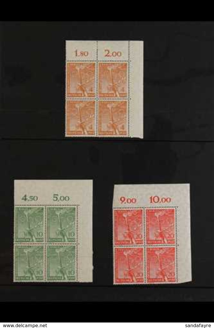 1952-54 MINT / NHM BLOCKS OF 4. An ALL DIFFERENT Collection Of Corner Blocks, Mostly Never Hinged. Includes 1952 Olympic - Autres & Non Classés