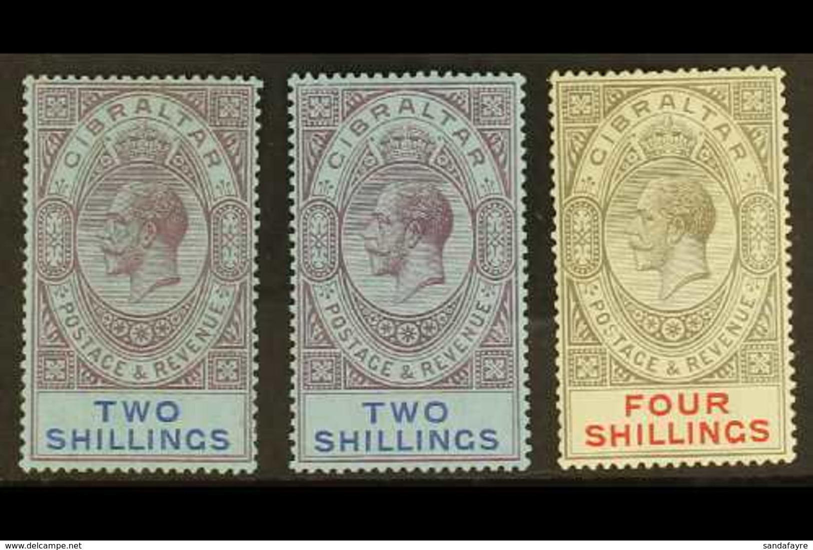 1921-27 2s (both Shades), And 4s, SG 99/a And 100, Very Fine Mint. (3 Stamps) For More Images, Please Visit Http://www.s - Gibraltar