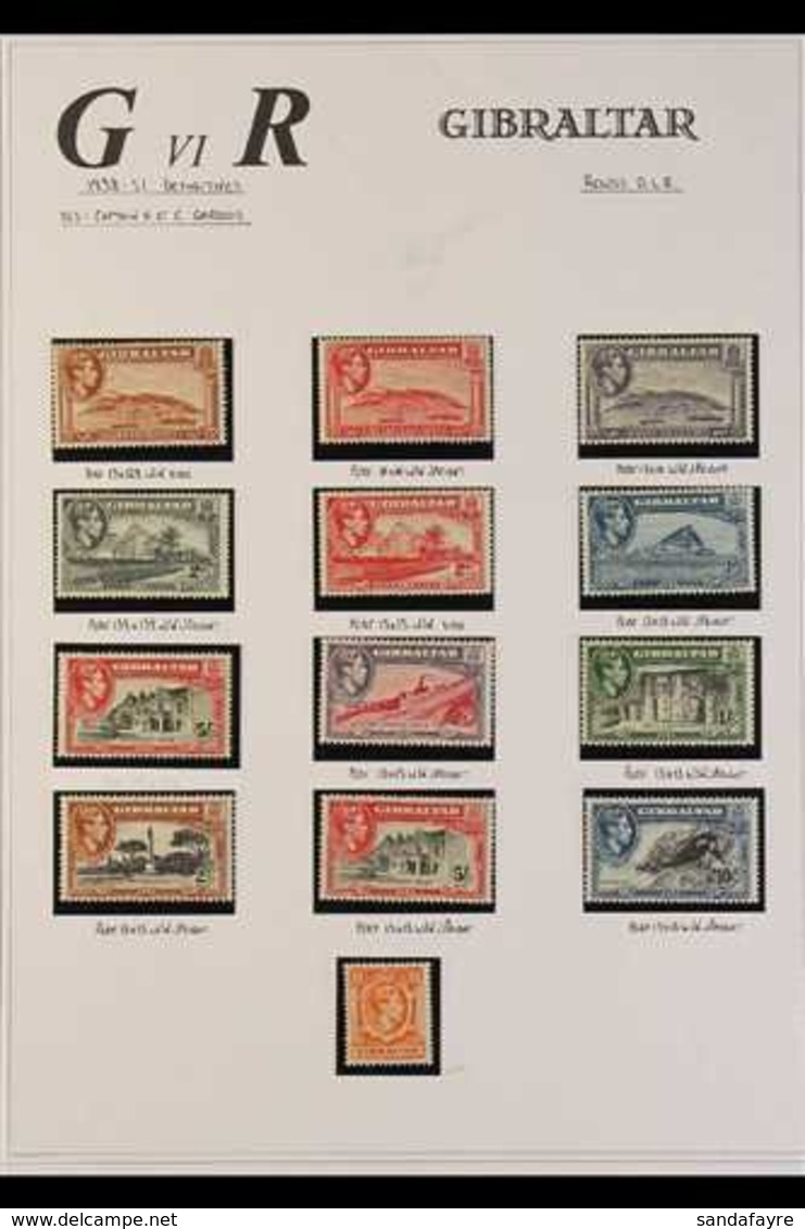 1938-51 FINE MINT DEFINITIVES An All Different Group Which Includes 1½d Carmine Perf 14, 2s Perf 13, 5s Perf 13, 5s Perf - Gibilterra