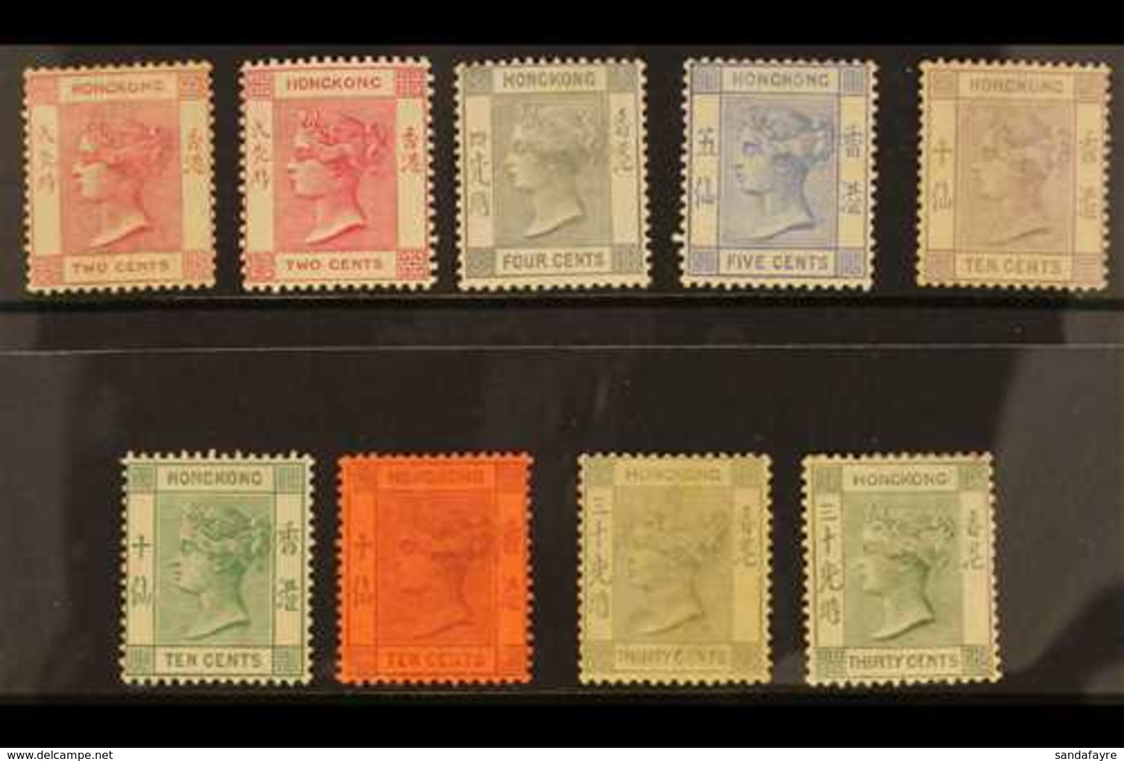 1882-96 2c To 30c Wmk Crown CA Complete Set, Incl. Both 2c & Both Shades Of 30c, SG 32/39a, 10c Dull Mauve Mint No Gum,  - Sonstige & Ohne Zuordnung