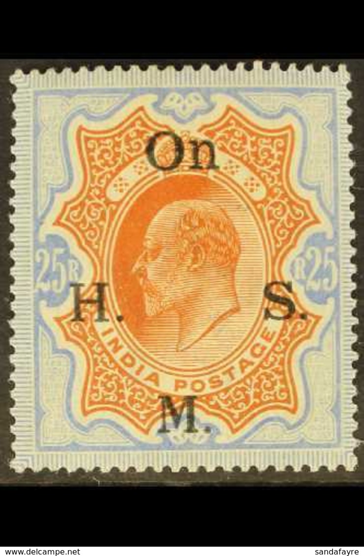 OFFICIAL 1909 25r Brownish Orange And Blue, SG O72, Fine Mint. For More Images, Please Visit Http://www.sandafayre.com/i - Sonstige & Ohne Zuordnung