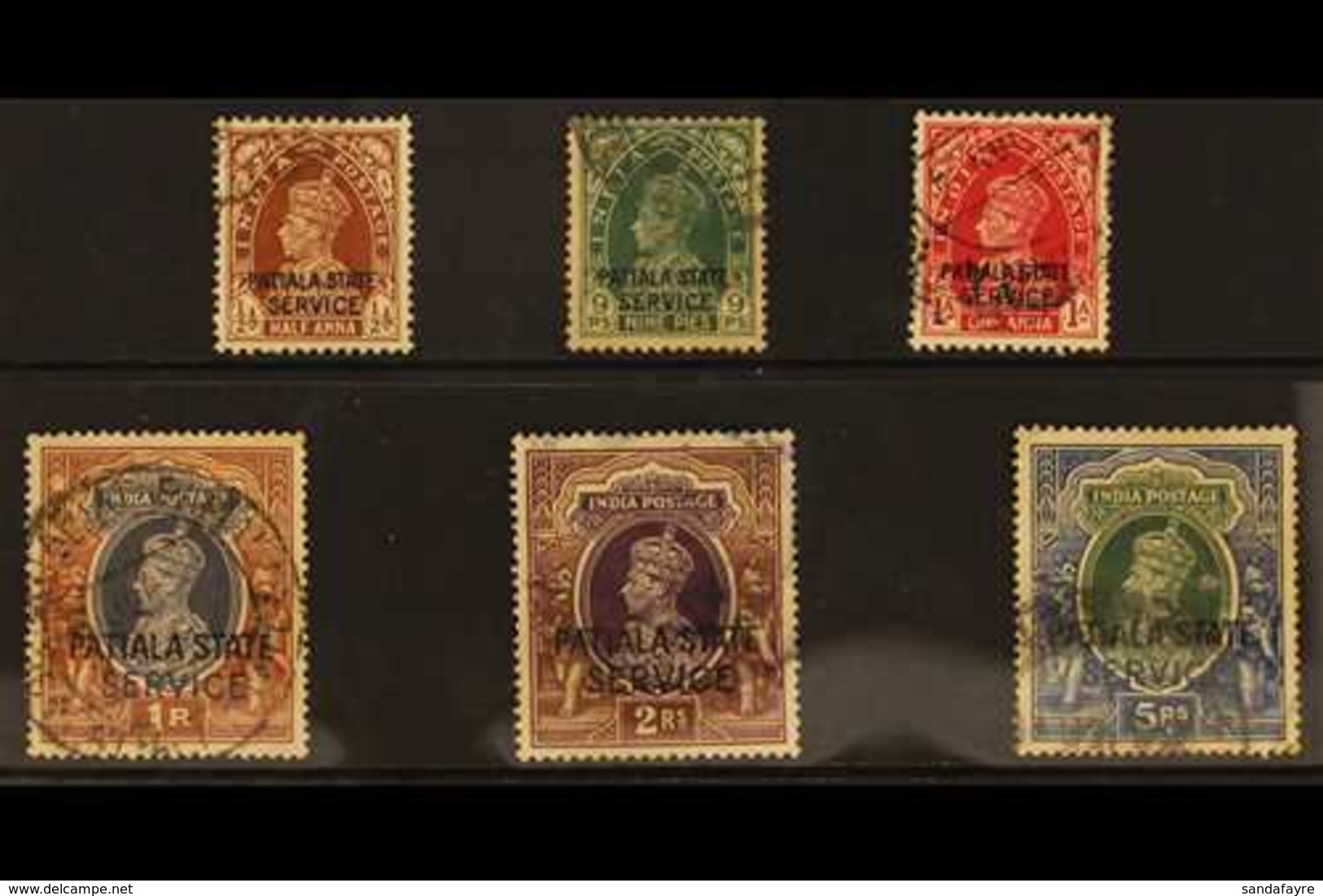PATIALA OFFICIALS. 1937-39 "Patiala State Service" Overprinted Set, SG O63/68, Fine Used (6 Stamps) For More Images, Ple - Other & Unclassified