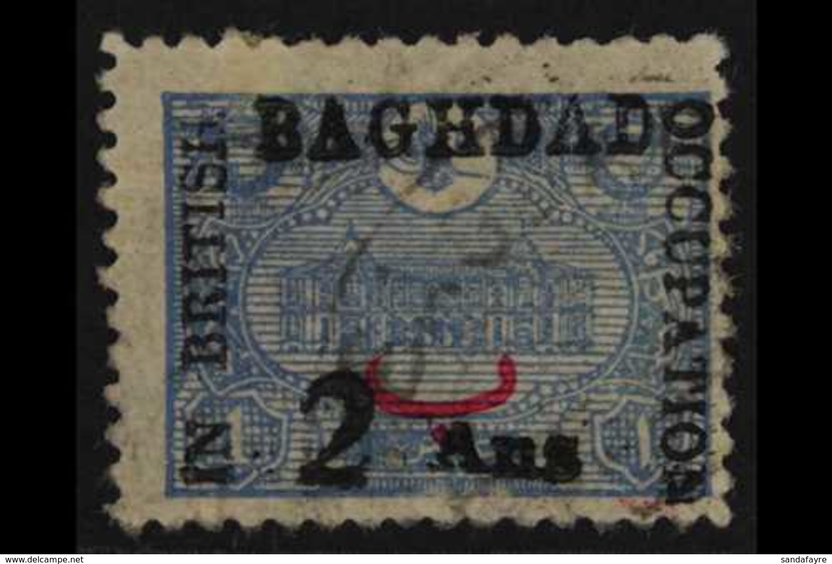 BAGHDAD - BRITISH OCCUPATION 1917 2a On 1pi Ultramarine (G.P.O. Constantinople) With T26 Overprint, SG 12, Very Fine Use - Irak