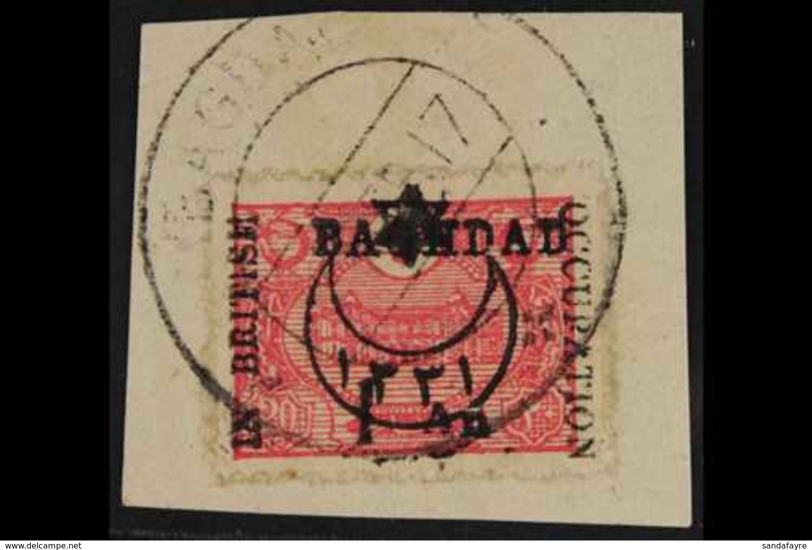 BAGHDAD - BRITISH OCCUPATION 1917 1a On 20pa Rose Opt'd Six-pointed Star & Date Within Crescent, SG 14, Very Fine Used T - Irak