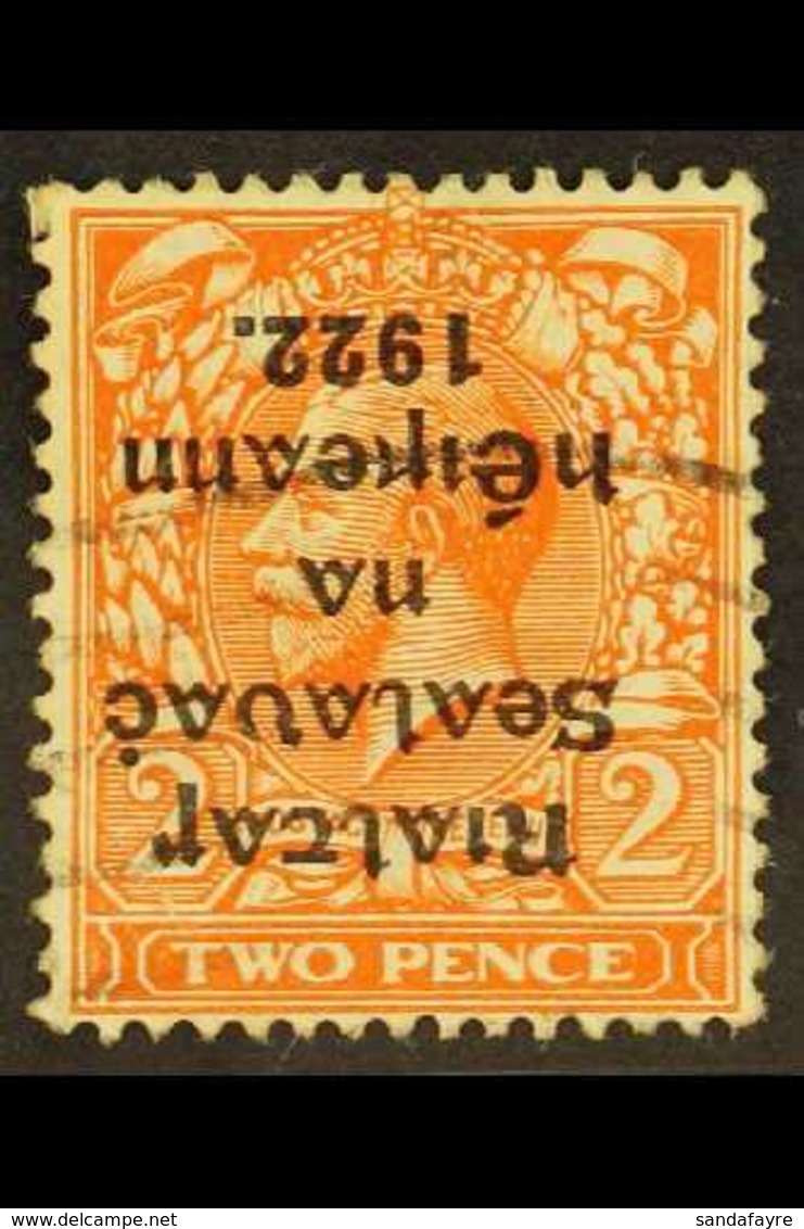 1922 THOM 2d Orange Die I, Overprint Inverted (Hib. T16a), With Neat Part Machine Cancel. For More Images, Please Visit  - Altri & Non Classificati