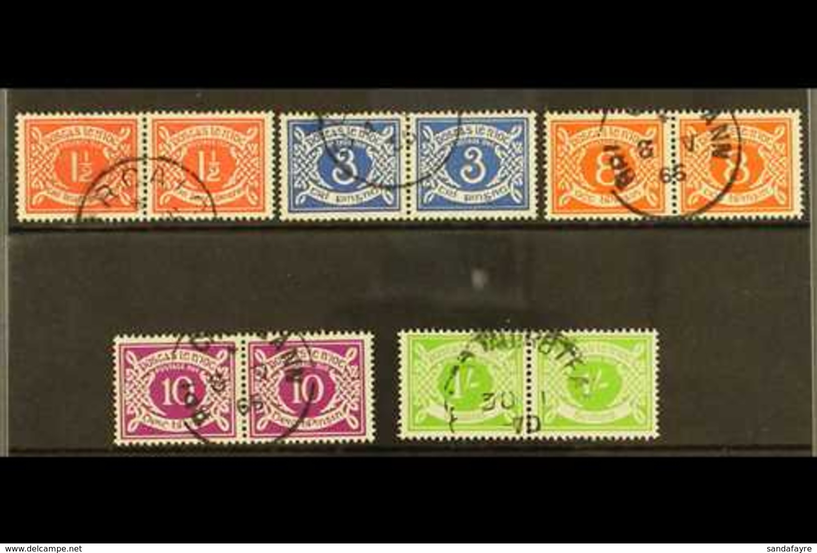 1940-70 POSTAGE DUE 1½d, 3d, 8d, 10d And 1s, Between SG D7/14, Fine Cds Used Horizontal Pairs. (5) For More Images, Plea - Other & Unclassified