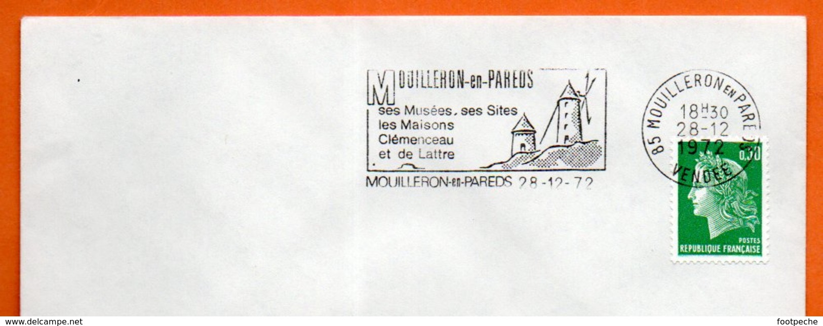 85 MOUILLERON EN PAREDS   LES MAISONS CLEMENCEAU ET DE LATTRE     1972 Lettre Entière N° AB 772 - Oblitérations Mécaniques (flammes)