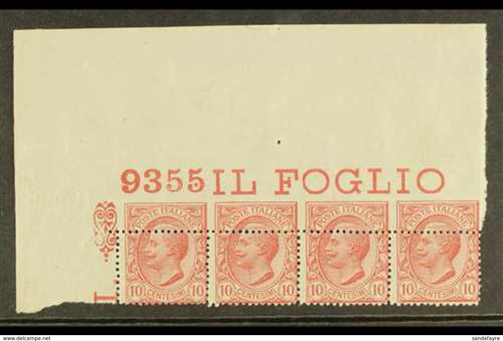 1906 10c Rose - Magnificent Strip Of 4 From The Upper- Left Corner Of The Sheet Showing PERFORATIONS BADLY MISPLACED DOW - Sin Clasificación