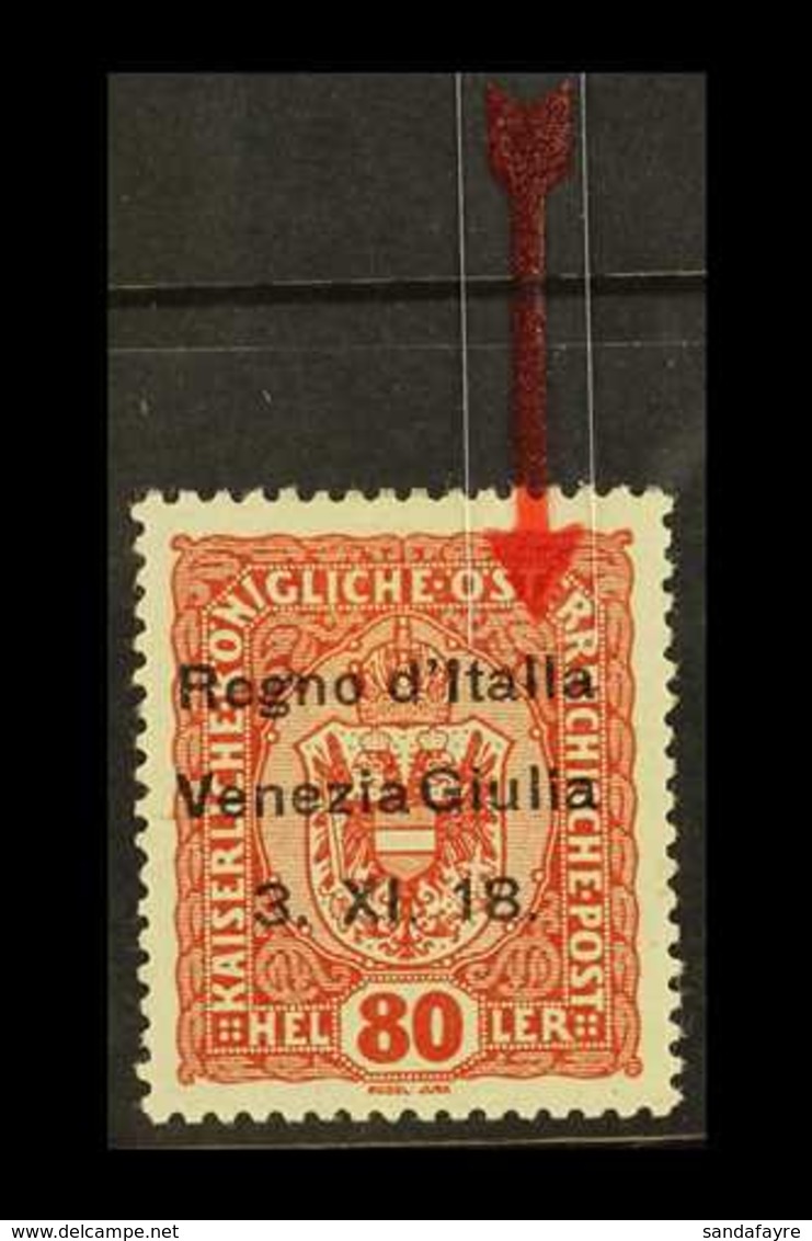 VENEZIA GIULIA 1918 80h Red Brown Overprinted, Variety 'Italla', Sass 13m, Very Fine Mint. Cat €180 (£150) For More Imag - Unclassified