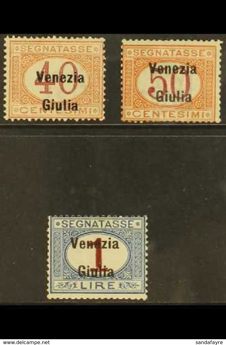 VENEZIA GIULIA POSTAGE DUES 1918 40c & 50c Carmine & Orange, 1L Carmine & Blue, Sassone 5/7, Mi 5/7, Very Fine Mint (3 S - Ohne Zuordnung