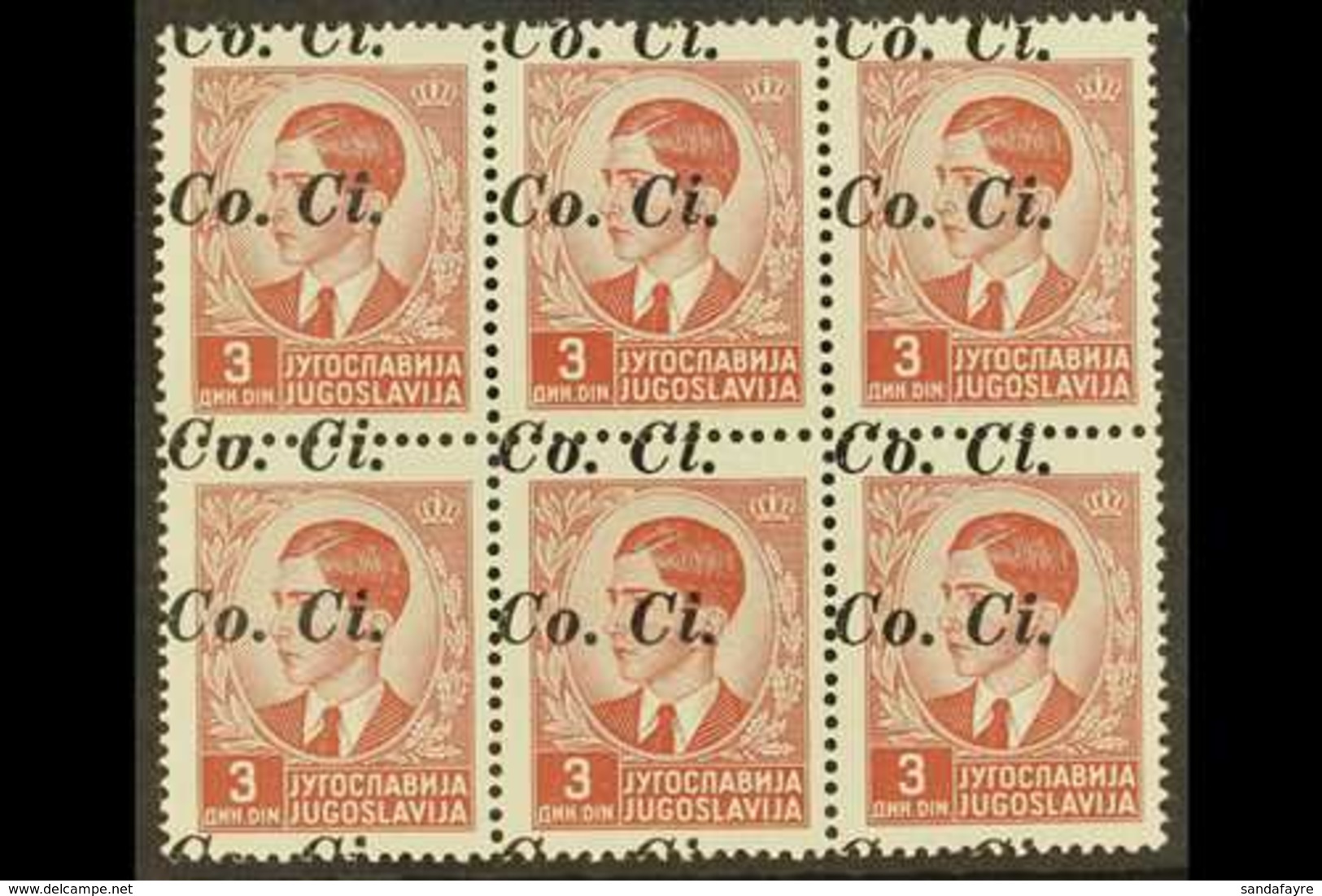 WWII - OCCUPATION OF KUPA (FIUME) 1941 3d Red Brown, Overprinted "Co. Ci.", Variety "overprint Double", Sass 6aa, Superb - Ohne Zuordnung