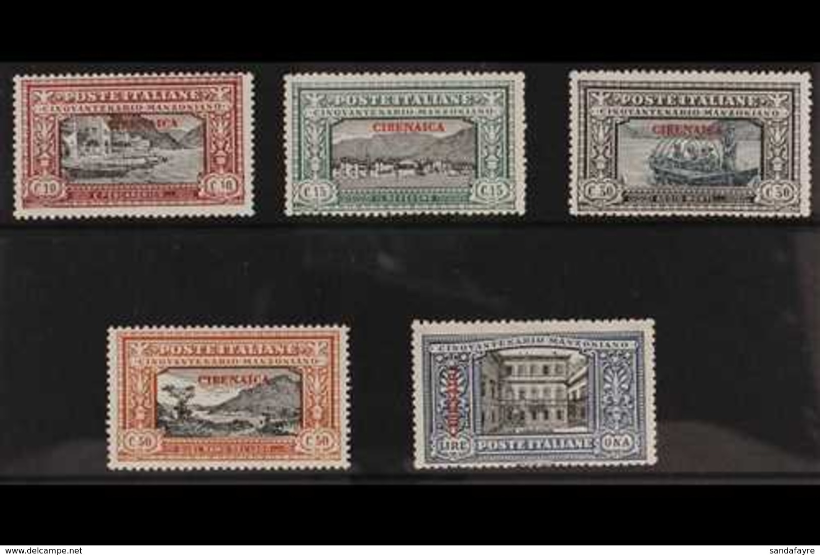 CIRENAICA 1924 Manzoni Set To 1L (Sass. S. 4, SG 11/15) Never Hinged Mint. (5 Stamps) For More Images, Please Visit Http - Sonstige & Ohne Zuordnung