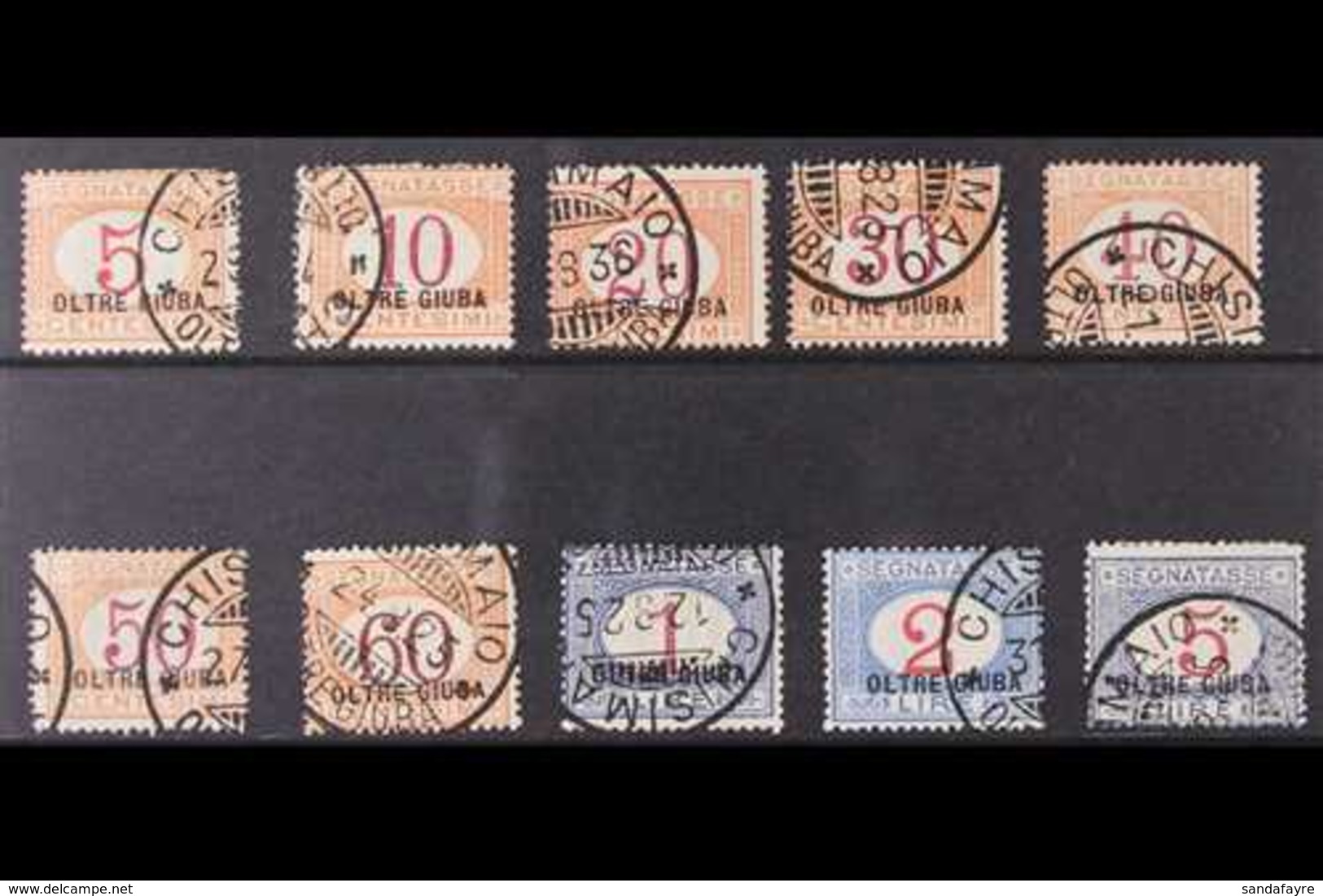 OLTRE GIUBA POSTAGE DUES 1925 Set Complete, Sass S10, Superb Used. (10 Stamps) For More Images, Please Visit Http://www. - Sonstige & Ohne Zuordnung