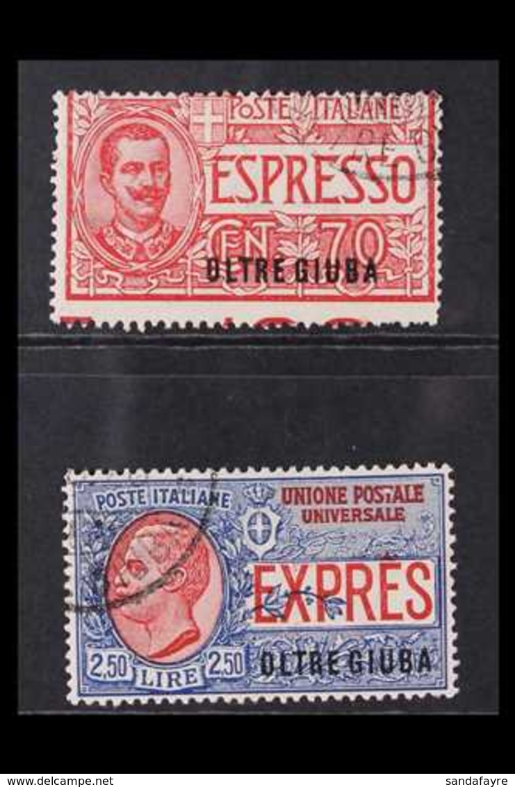 OLTRE GIUBA EXPRESS 1926 70c And 2L50 Pair, Sass S8, Very Fine Used. For More Images, Please Visit Http://www.sandafayre - Altri & Non Classificati