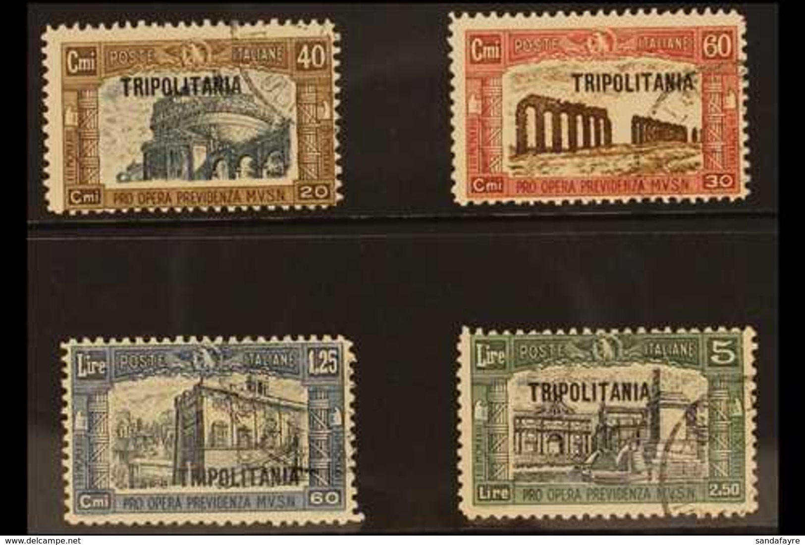 TRIPOLITANIA 1927 First National Defence Set (Sass. S. 10, SG 42/45), Fine Cds Used. (4 Stamps) For More Images, Please  - Altri & Non Classificati