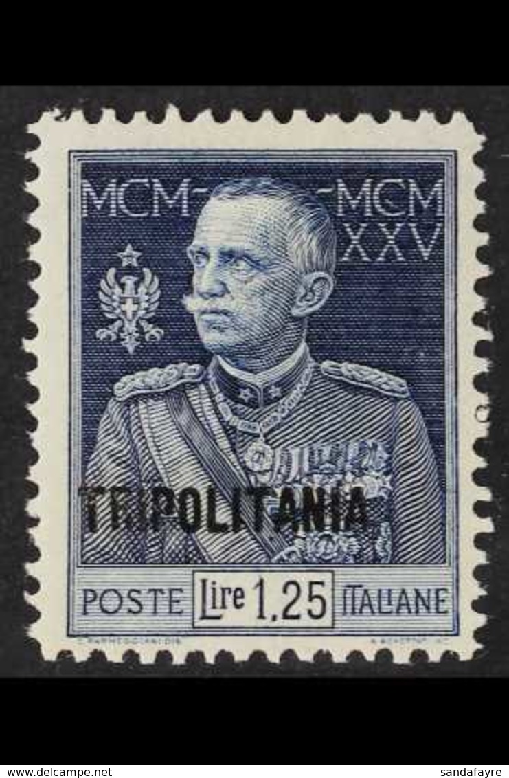 TRIPOLITANIA 1925-26 1.25L Blue Royal Jubilee Overprint Perf 11 (Sassone 25, SG 24b), Fine Lightly Hinged Mint, Very Fre - Other & Unclassified