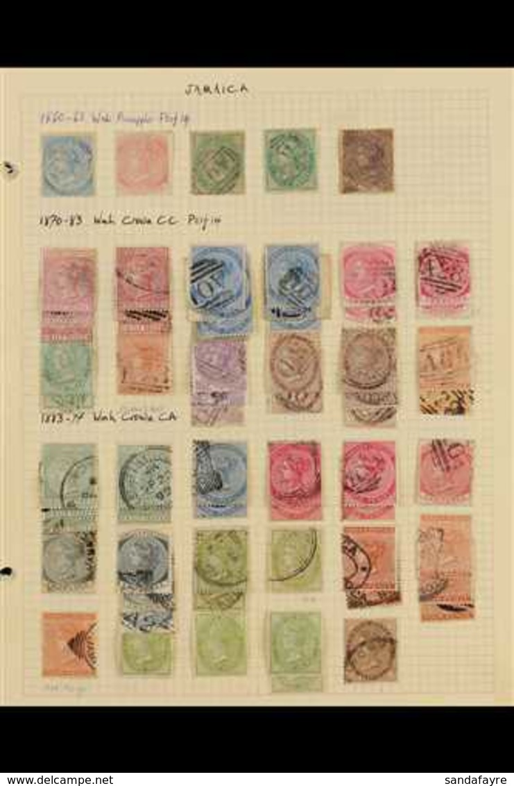 1860-1952 OLD TIME USED COLLECTION Presented On A Series Of "busy" Album Pages With Sets & Much Postmark Interest. Inclu - Giamaica (...-1961)