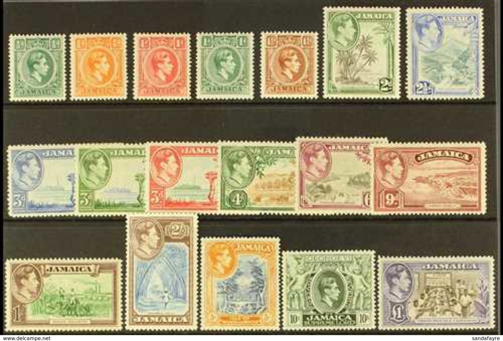 1938-52 Definitive Set, SG 121/33a, Never Hinged Mint (18 Stamps) For More Images, Please Visit Http://www.sandafayre.co - Giamaica (...-1961)