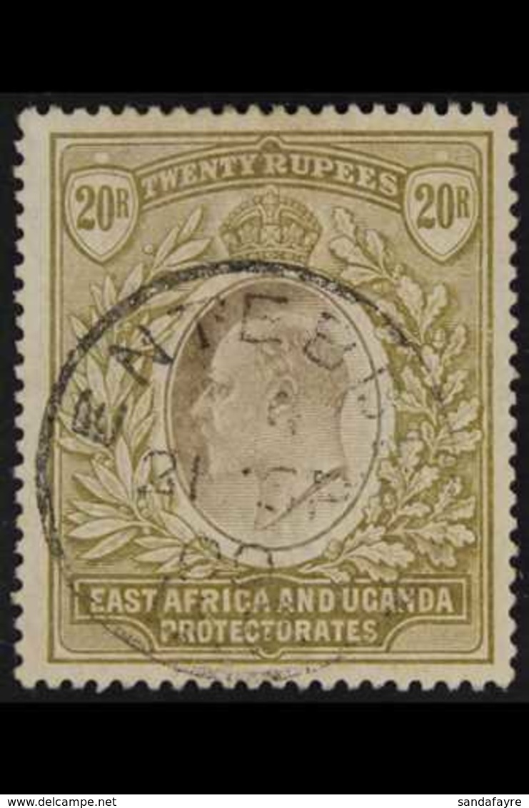 1904-07 20r Grey And Stone, Wmk Mult Crown CA, SG 32, Very Fine Used By Entebe 21 SP 09 Cds. For More Images, Please Vis - Vide