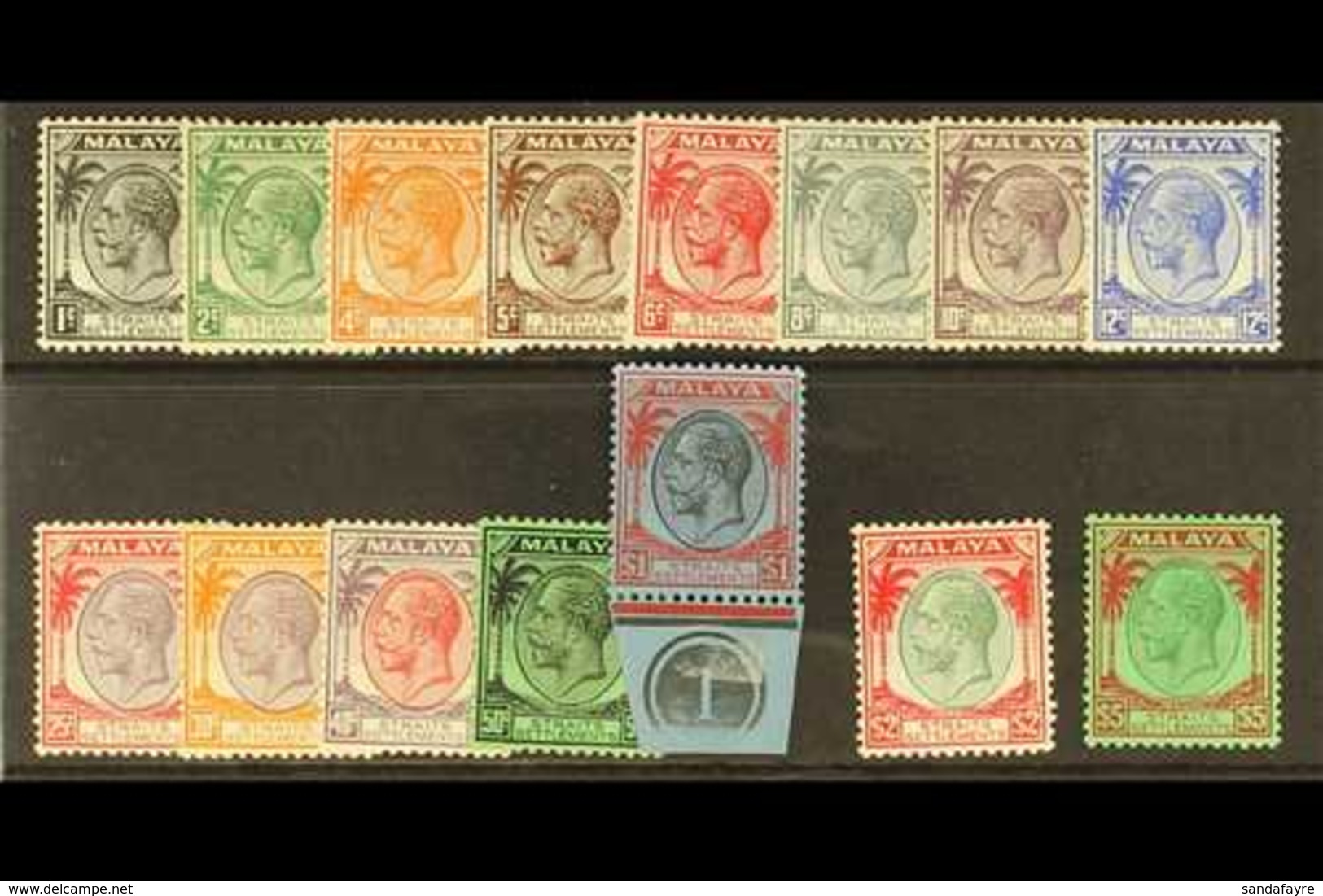 1936-37 Complete Set, SG 260/274, Fine Mint. (15 Stamps) For More Images, Please Visit Http://www.sandafayre.com/itemdet - Straits Settlements