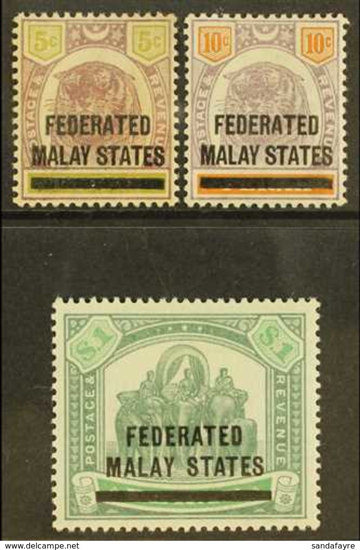 FEDERATED STATES 1900 5c To $1 Ovpts On Stamps Of Perak, SG 9/11, Very Fine Mint. (3 Stamps) For More Images, Please Vis - Altri & Non Classificati