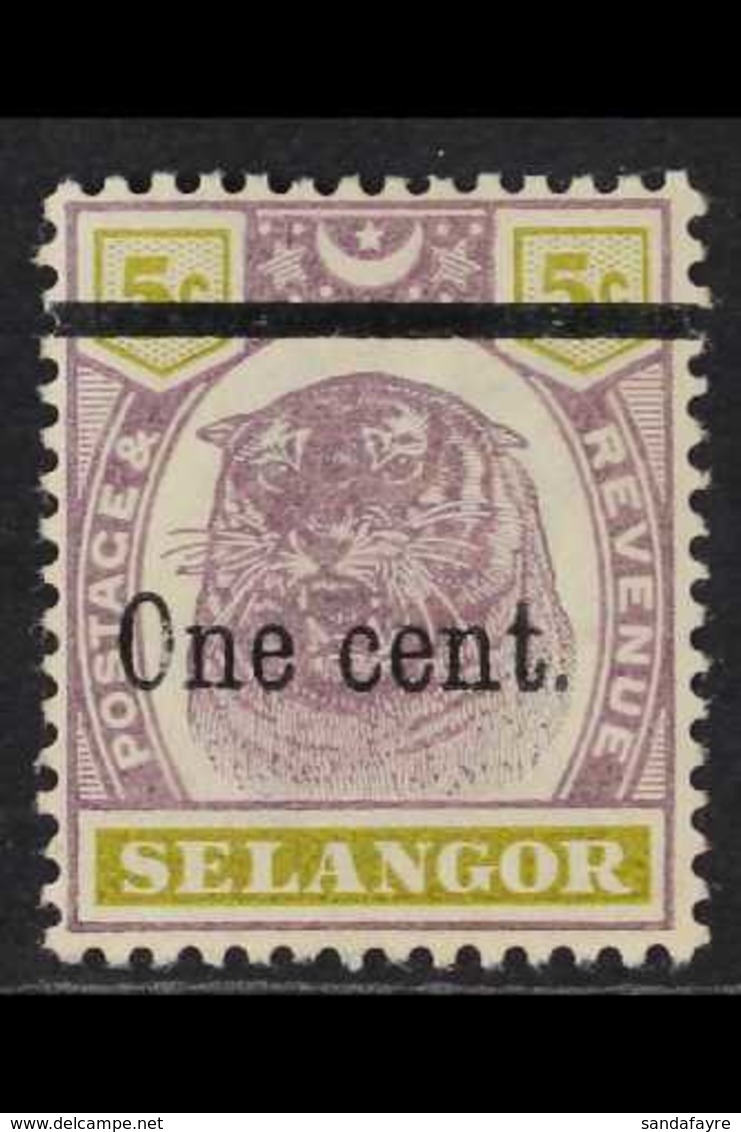 SELANGOR 1900 1c On 5c Dull Purple And Olive-yellow, SG 66a, Very Fine Mint. For More Images, Please Visit Http://www.sa - Sonstige & Ohne Zuordnung