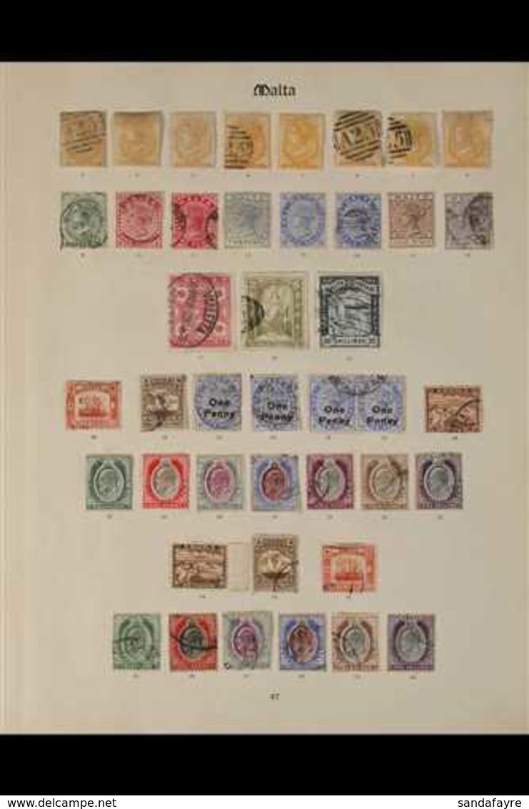 1860 - 1927 TREMENDOUS COLLECTION ON "IMPERIAL" ALBUM PAGES. An Impressive Mint & Used Collection On 6 SG "Imperial" Alb - Malta (...-1964)