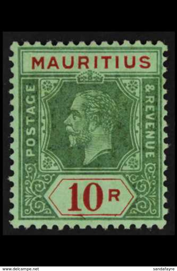 1919 10r Green On Blue-green (olive Back), SG 204a, Fine Mint. For More Images, Please Visit Http://www.sandafayre.com/i - Mauritius (...-1967)