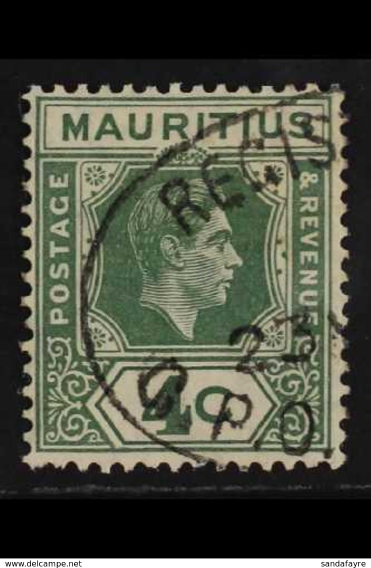 1938 4c Dull Green, Variety "Open C", SG 254ba, Fine Used. For More Images, Please Visit Http://www.sandafayre.com/itemd - Mauritius (...-1967)