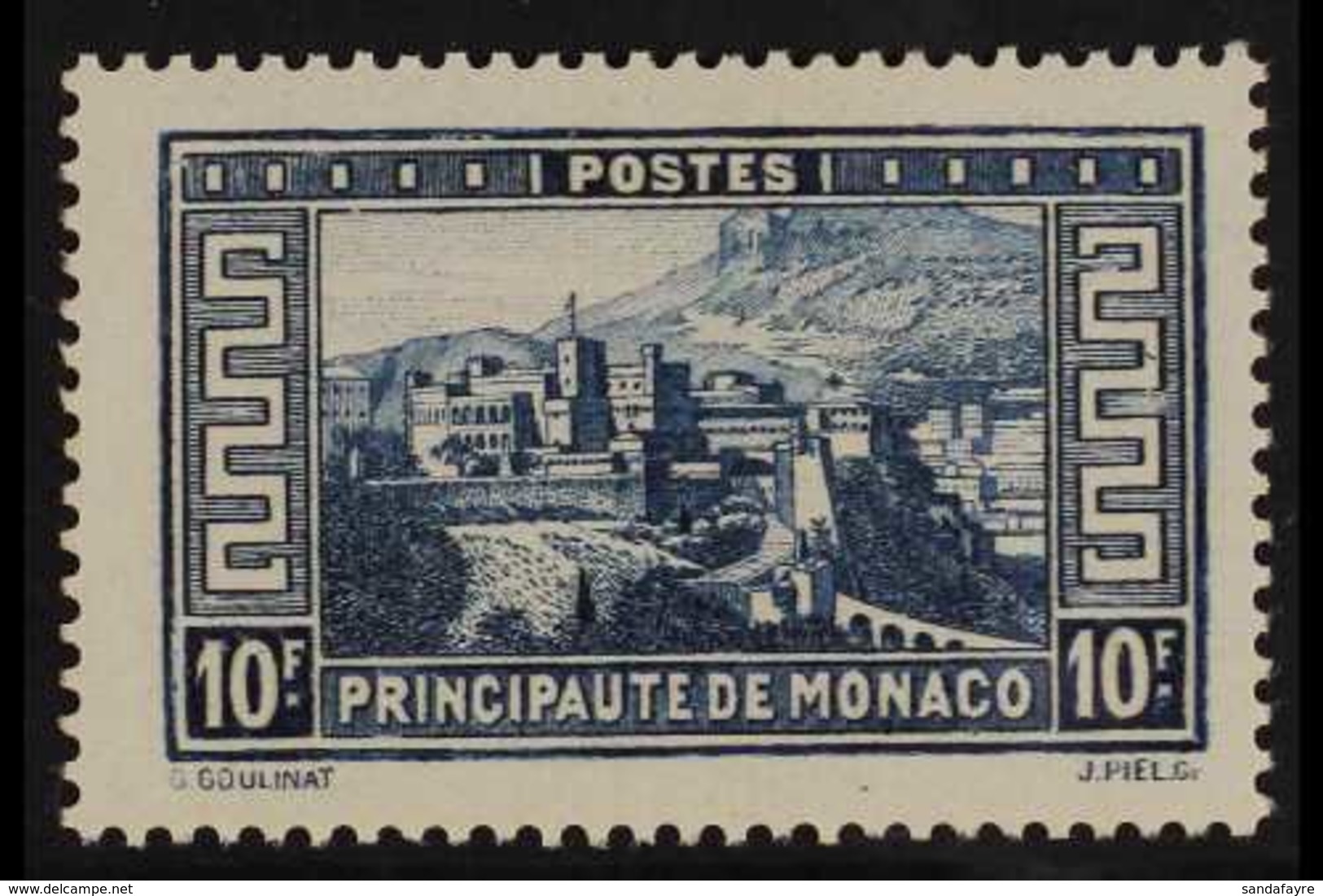 1933-39 10fr Blue "Princes Residence", SG 141, Fine Mint. For More Images, Please Visit Http://www.sandafayre.com/itemde - Altri & Non Classificati