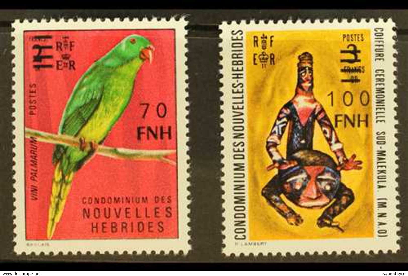 FRENCH: 1977-78 Local Surcharged Unissued 70f And 100f (see SG Footnote After F255), Fine Mint Never Hinged. (2) For Mor - Altri & Non Classificati