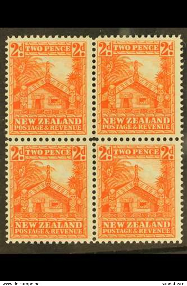 1936-42 2d Orange, Perf 14 X 15, SG 580d, Fine Mint Block Of Four, Lower Pair Is Nhm. For More Images, Please Visit Http - Other & Unclassified