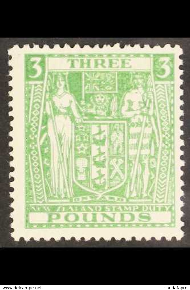 POSTAL FISCAL 1931-35. £3 Green "Arms", SG F164, Fine Mint For More Images, Please Visit Http://www.sandafayre.com/itemd - Sonstige & Ohne Zuordnung