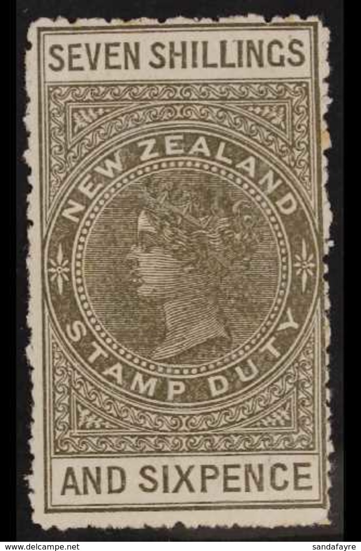 POSTAL FISCALS 1906 7s 6d Bronze Grey, Wmk NZ Sideways, On Unsurfaced Cowan Paper , SG F84, Mint. For More Images, Pleas - Sonstige & Ohne Zuordnung