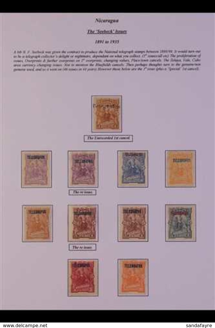 TELEGRAPH STAMPS COLLECTION 1891 TO 1956 Mint & Used Collection Of Telegraph Stamps, Or Stamps Utilised For Telegraph Pu - Nicaragua