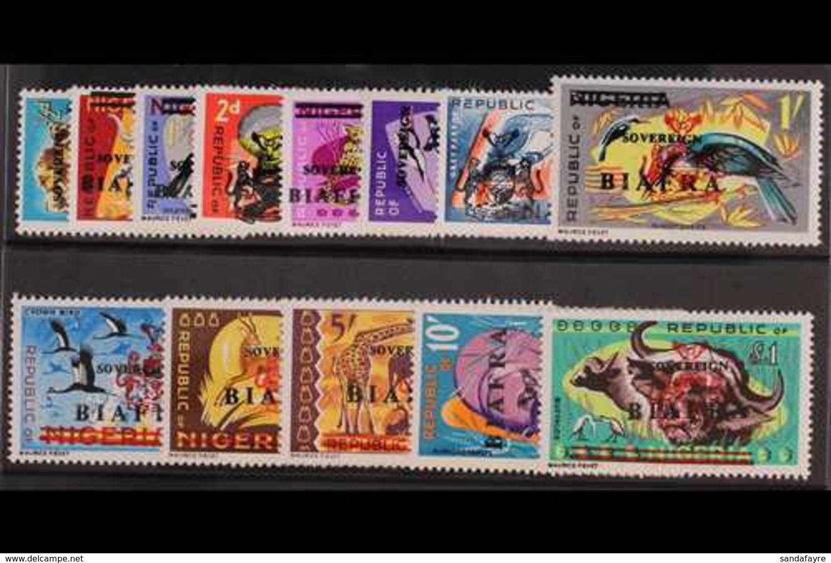 BIAFRA 1968 Definitives Complete Set, SG 4/16, Never Hinged Mint. (13 Stamps) For More Images, Please Visit Http://www.s - Nigeria (...-1960)