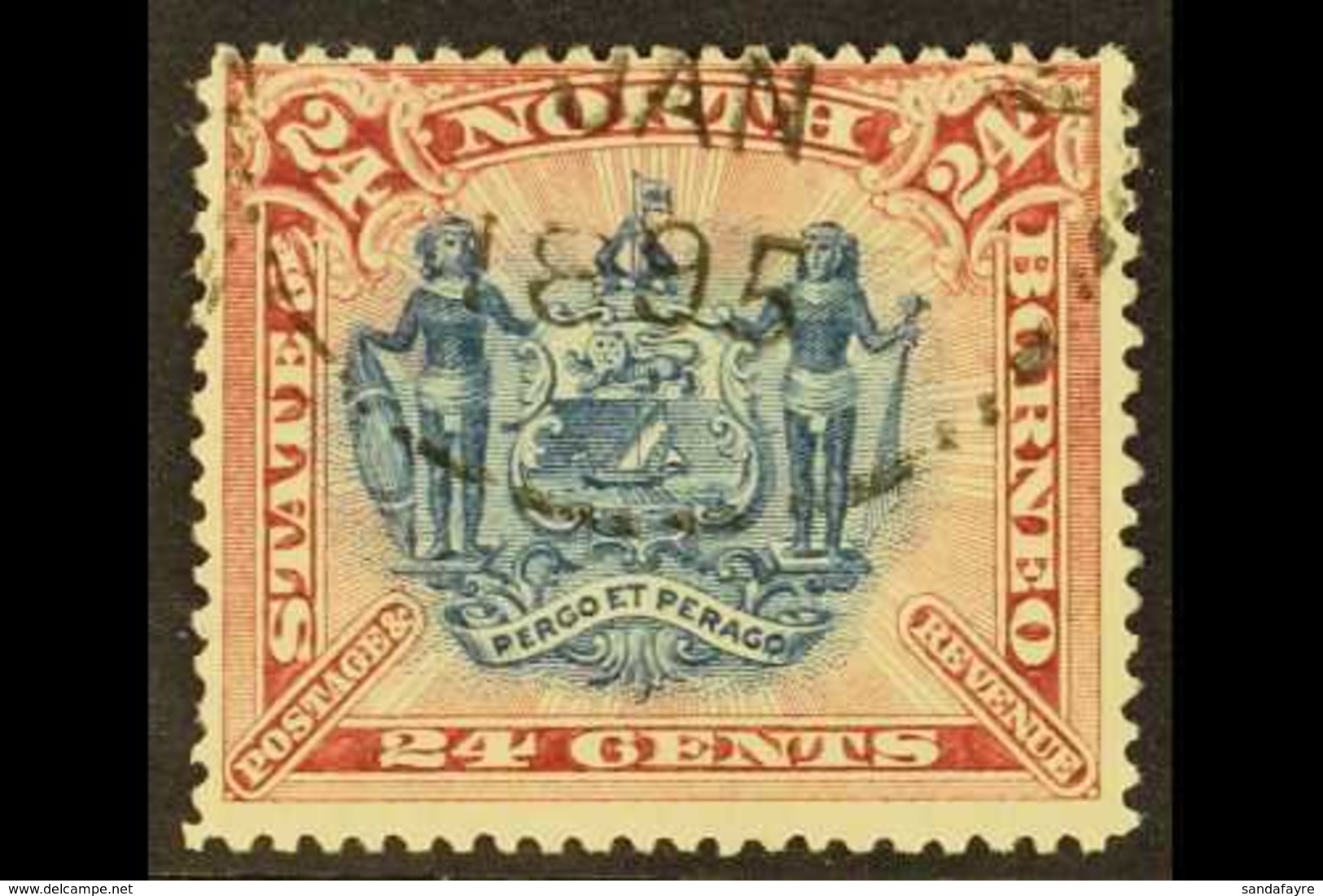 1894 24c Blue And Rose Lake, Perf 13½ - 14, SG 79c, Very Fine Used. For More Images, Please Visit Http://www.sandafayre. - North Borneo (...-1963)