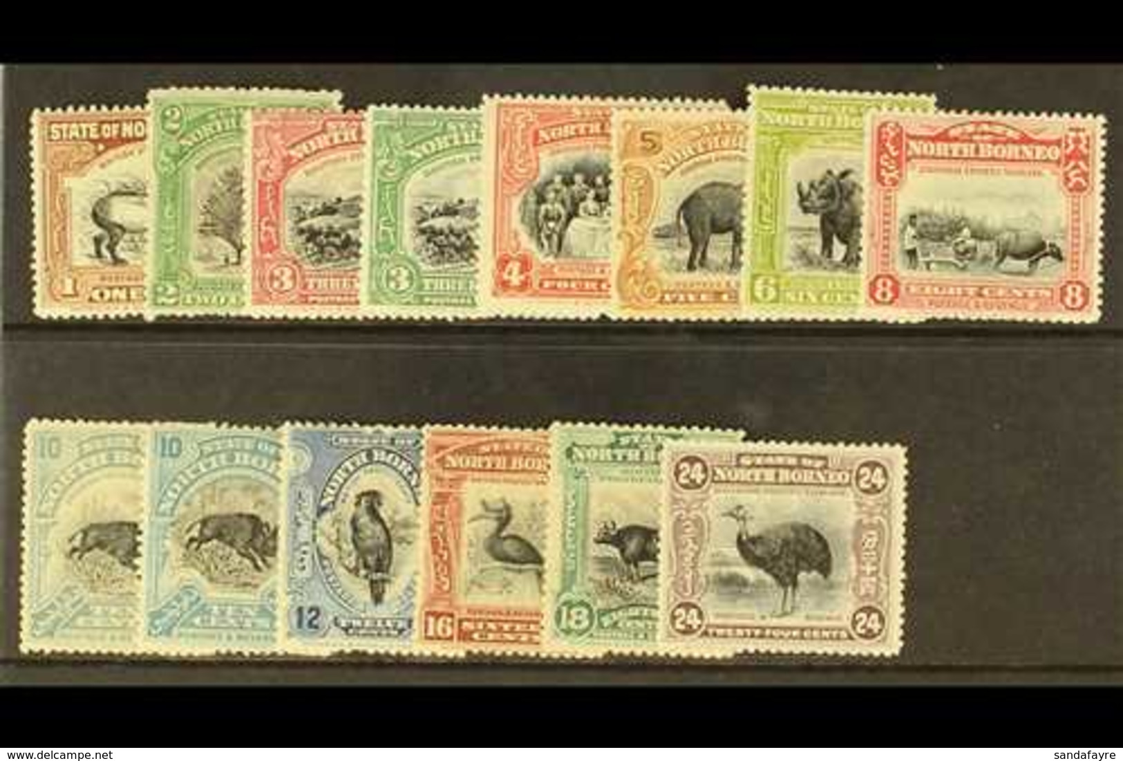 1909-23 Pictorial Set, SG 158/176, Plus 10c Shade, Fine Mint. (14 Stamps) For More Images, Please Visit Http://www.sanda - Borneo Del Nord (...-1963)
