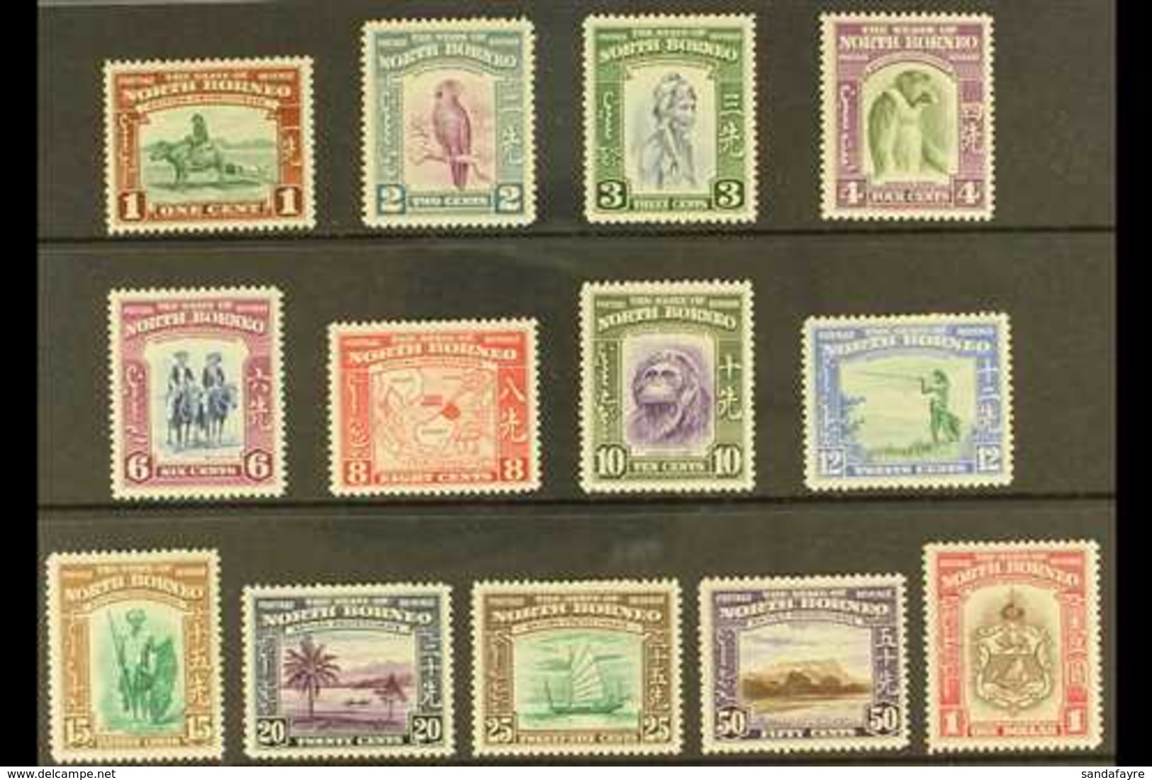 1939 Pictorial Definitive Set Complete To $1, SG 303/315, Mint, Mostly Fine Including The Good $1 Value. (13 Stamps) For - Borneo Del Nord (...-1963)