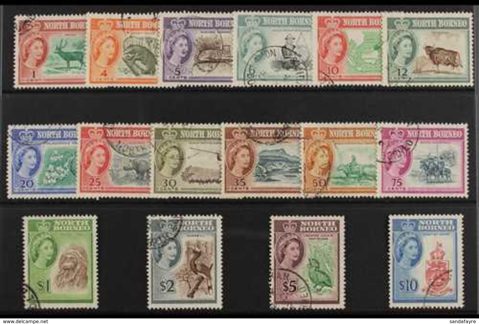 1961 Pictorial Definitive Complete Set, SG 391/406, Fine Used (16 Stamps) For More Images, Please Visit Http://www.sanda - North Borneo (...-1963)