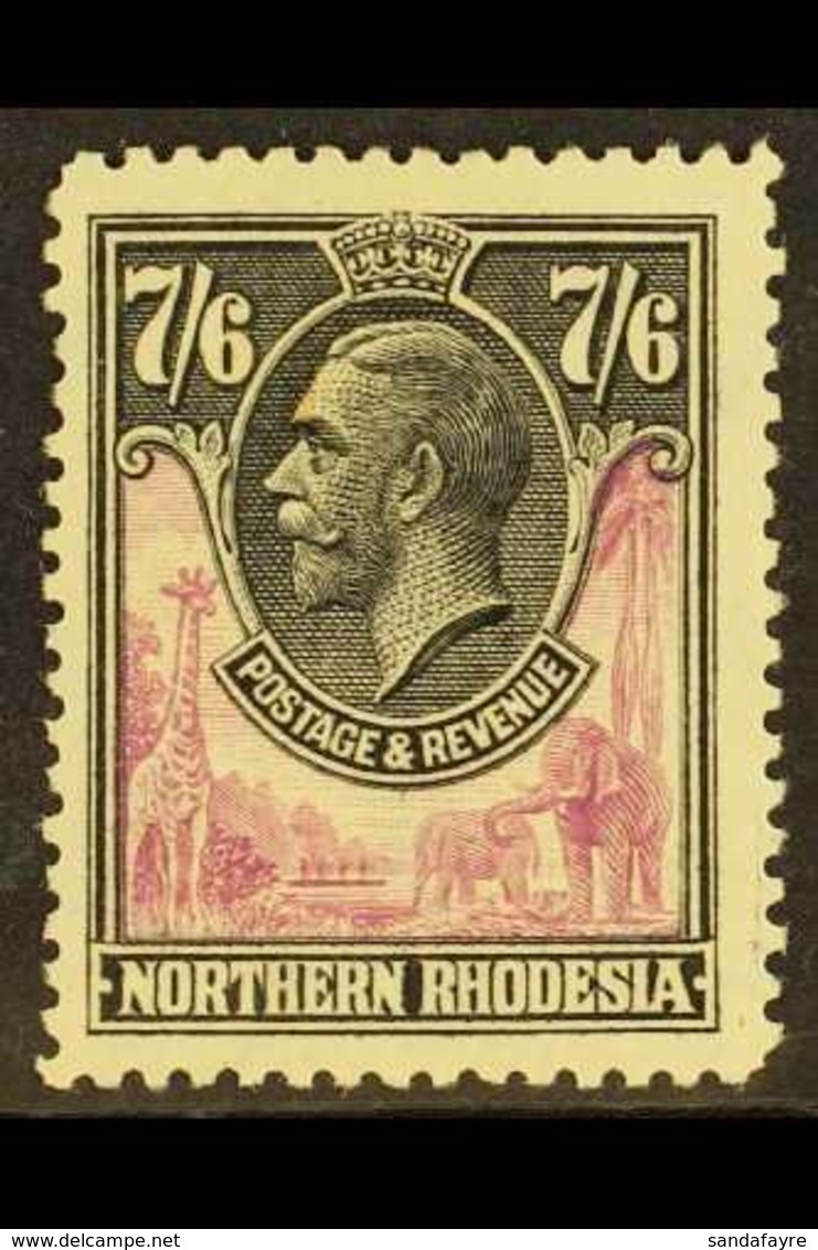 1925-9 7s6d Rose-purple & Black, SG 15, Very Fine Mint. For More Images, Please Visit Http://www.sandafayre.com/itemdeta - Rhodesia Del Nord (...-1963)