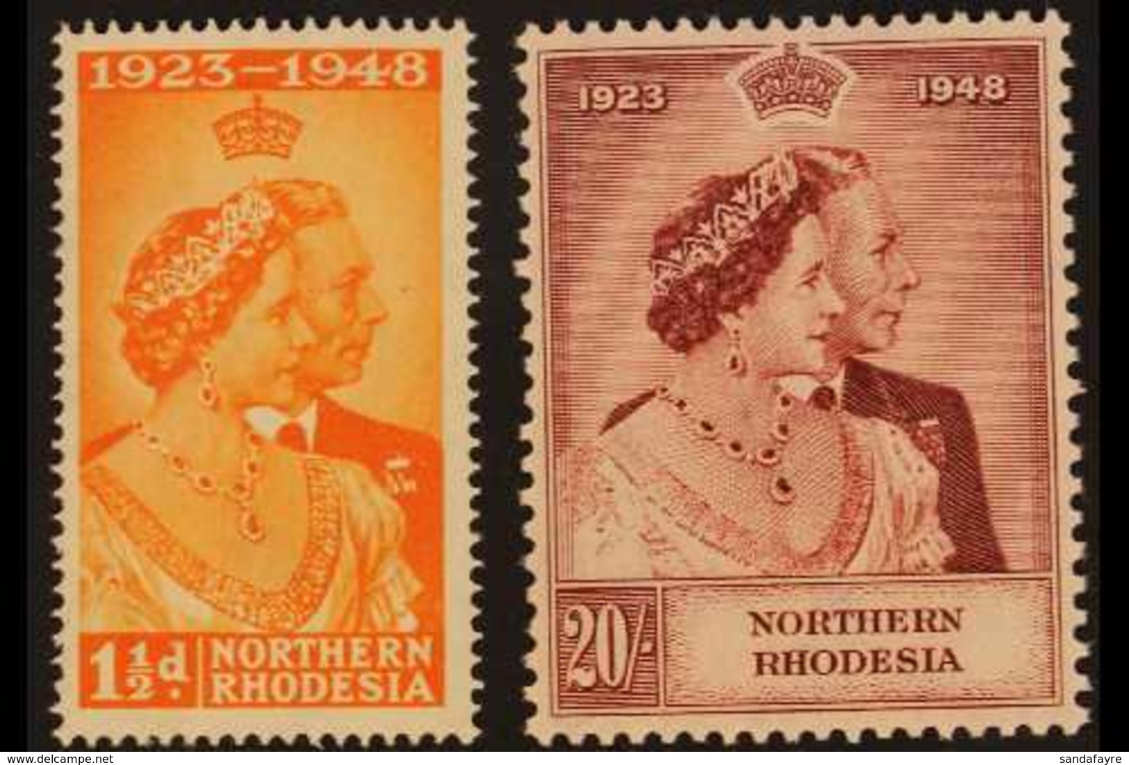 1948 Royal Silver Wedding Set Complete, SG 48/49, Never Hinged Mint (2 Stamps) For More Images, Please Visit Http://www. - Nordrhodesien (...-1963)