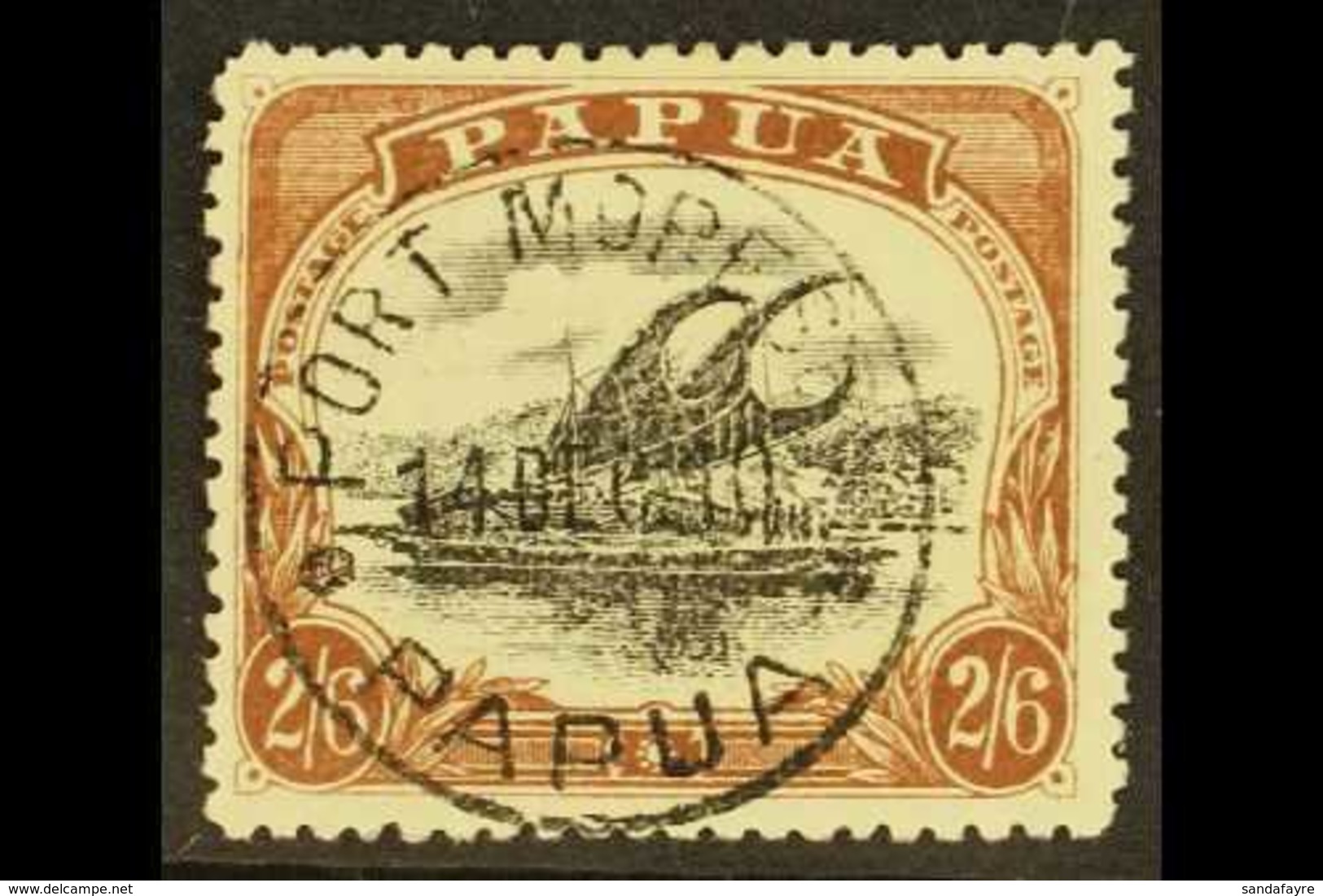 1910 2s 6d Black And Brown, Large Papua, Wmk Upright, P 12½, Type B, SG 82, Very Fine Used With Neat Cds. For More Image - Papua Nuova Guinea